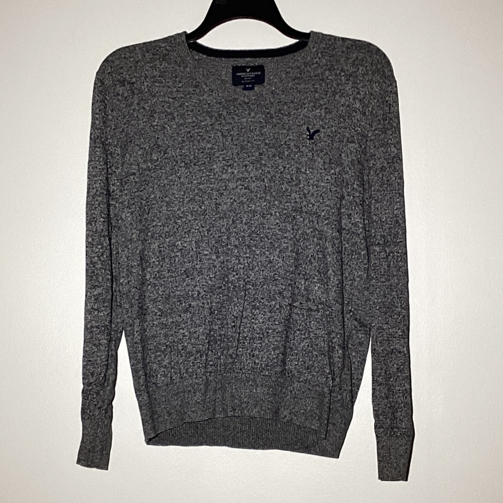 American Eagle Outfitters Mens Gray V Neck Sweater